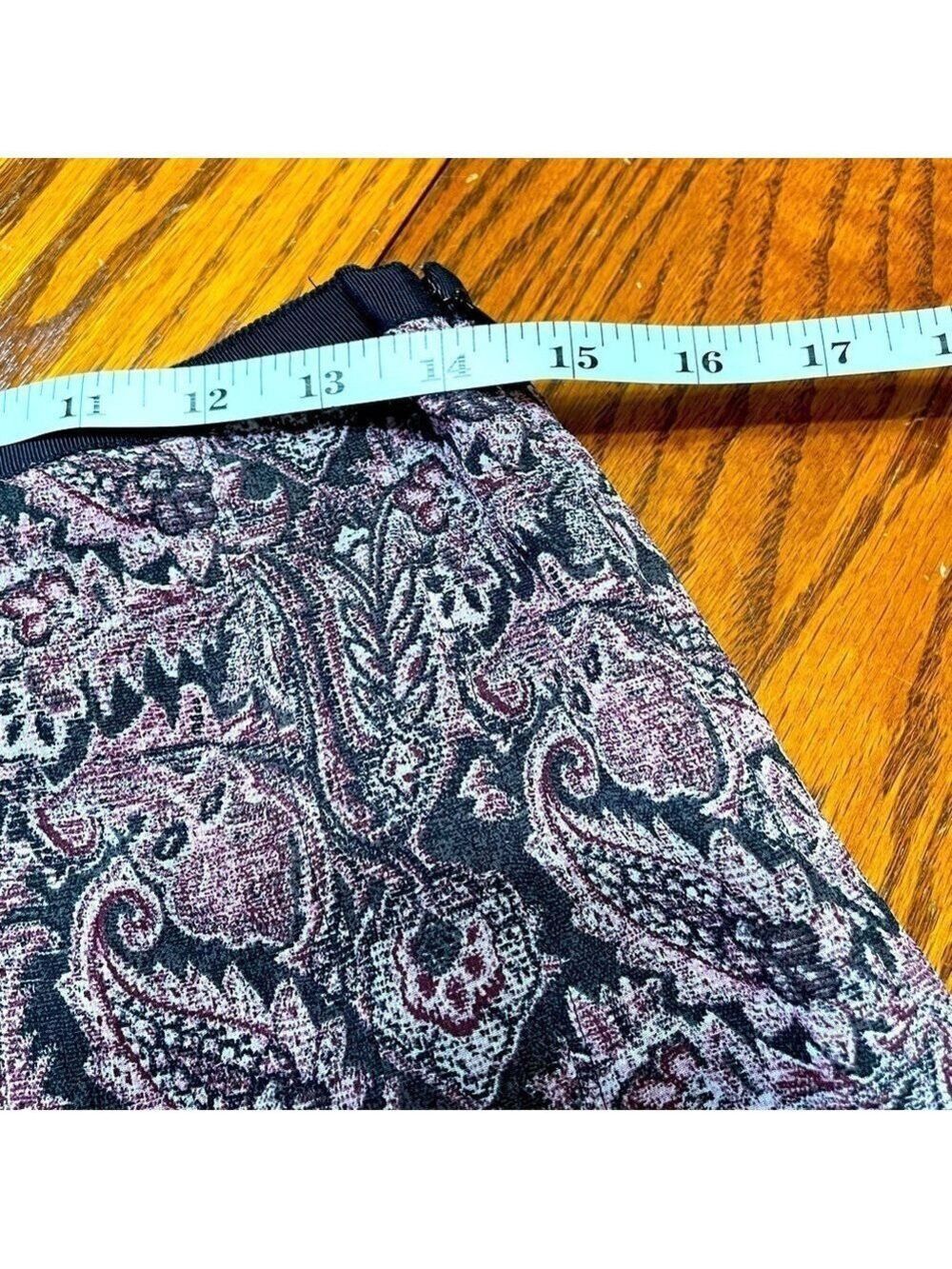 Vintage Y2K Liz Claiborne Maxi Skirt Paisley Purple Black Scarf Hem Flowing 8P - Picture 4 of 13